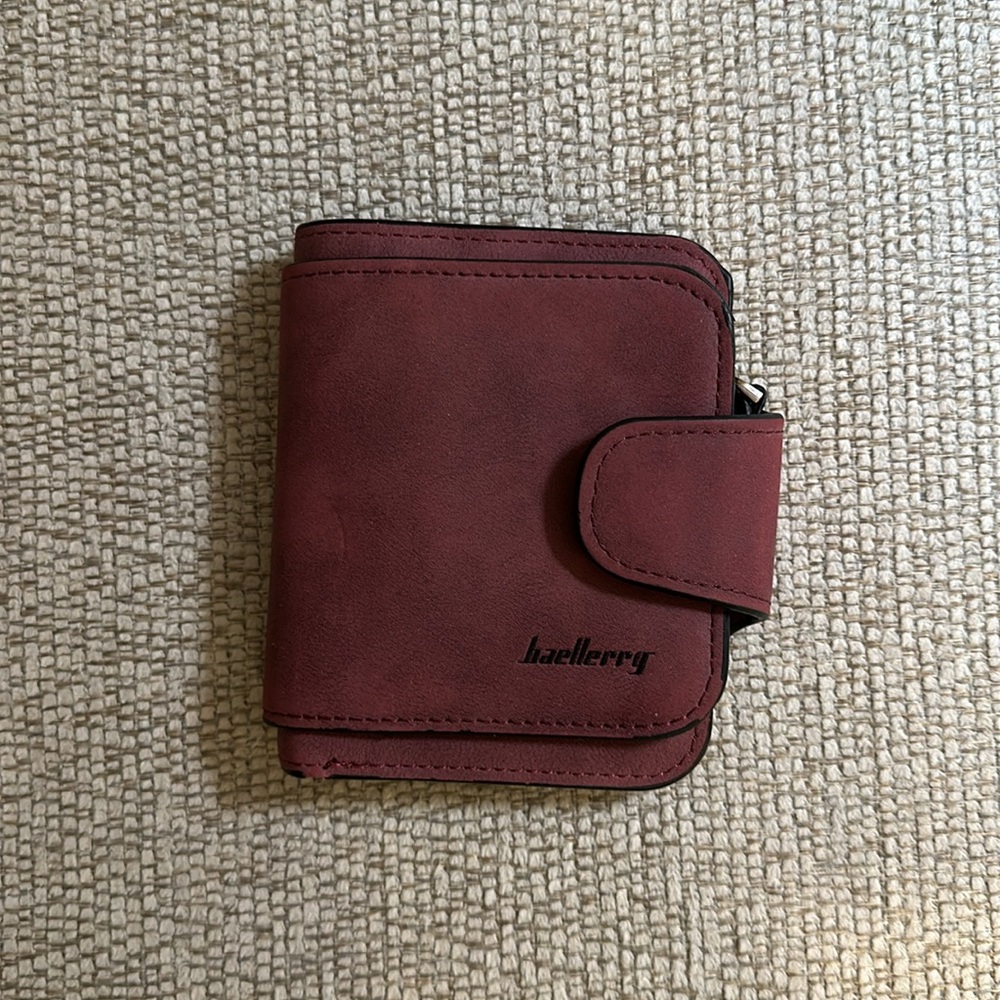 baellerry wallet buckle matte leather women’s clutch purple coin wallet